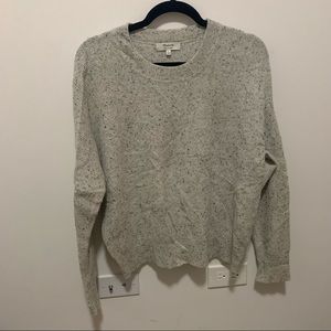 Light grey speckled Madewell 100% cashmere sweater